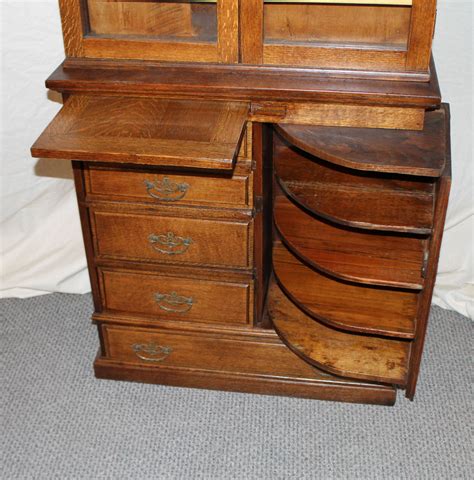 antique oak doctors cabinet